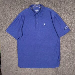 Straight Down Polo Shirt Mens XL Blue Wolfdancer Golf Club Performance Course
